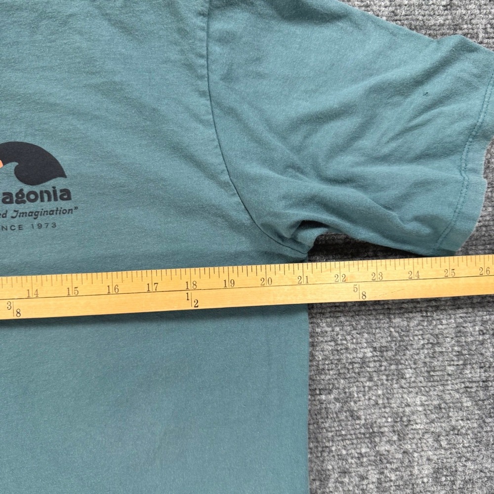 Patagonia Applied Imagination T-Shirt Men's Medium Green Organic Cotton Graphic - Picture 6 of 11